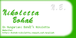 nikoletta bohak business card